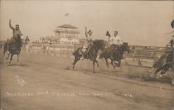 Trick riders at The Stampede' 1916 New York City, NY Rodeos Newman Photo Postcard Postcard Postcard