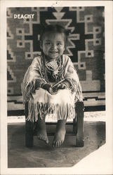 "Peachy" Little Native American Girl Postcard