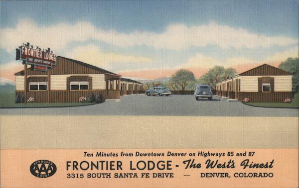 Frontier Lodge Denver, CO Postcard