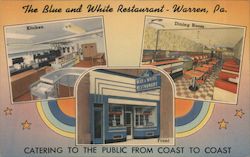 The Blue and White Restaurant Warren, PA Postcard Postcard Postcard