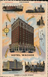 Hotel Wacker, Centrally Chicago Located Postcard