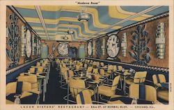 Lauer Sisters' Restaurant, Moderne Room Postcard