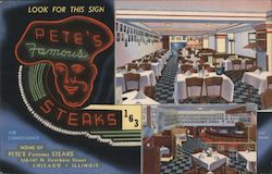 Pete's Famous Steaks Chicago, IL Postcard Postcard Postcard