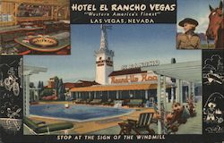 Hotel El Rancho Vegas, Stop at the Sign of the Windmill Postcard