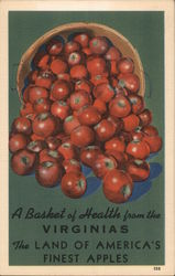 A basket of health from the Virginias - A large basket of apples is spilling over Advertising Postcard Postcard Postcard