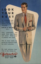 Look Your Best, Schaefer Tailoring Company, in a Schaefer Summerweight Suit Postcard