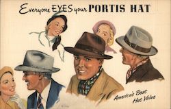 Everyone Eyes Your Portis Hat, America's Best Hat Value Advertising Postcard Postcard Postcard