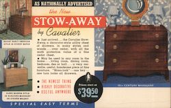 The New Stow-Away by Cavalier, a Decorator-Style Utility Chest Advertising Postcard Postcard Postcard