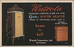 Watrola Gas Water Heater, Heats For Half Postcard