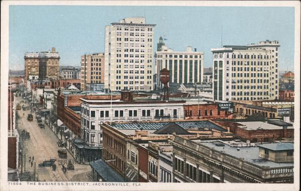 Business District Jacksonville, FL Postcard