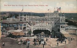 Race Thru the Clouds and Venice Canals California Postcard Postcard Postcard