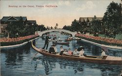 Boating on the Canal Venice, CA Postcard Postcard Postcard