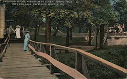 Swinging Bridge, The Elms Park Excelsior Springs, MO Postcard Postcard Postcard