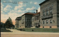 Carnegie Library and McGee Memorial Fountain Pittsburgh, PA Postcard Postcard Postcard