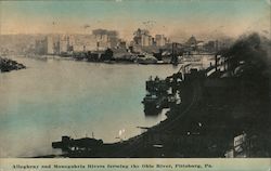 Allegheny and Monogahela Rivers Forming the Ohio River Pittsburgh, PA Postcard Postcard Postcard