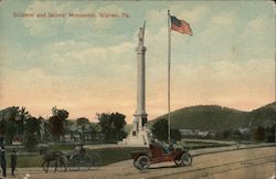 Soldiers' and Sailors' Monument Warren, PA Postcard Postcard Postcard