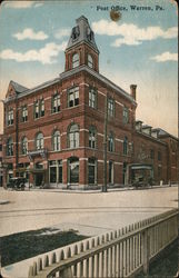 Post Office Warren, PA Postcard Postcard Postcard