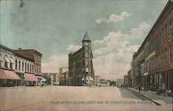 Penna Avenue, Second Street and the Flatiron Building Warren, PA Postcard Postcard Postcard