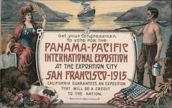 San Bernardino Chamber of Commerce: Get Your Congressmen to Vote for the PPIE 1915 Panama-Pacific International Exposition (PPIE Postcard