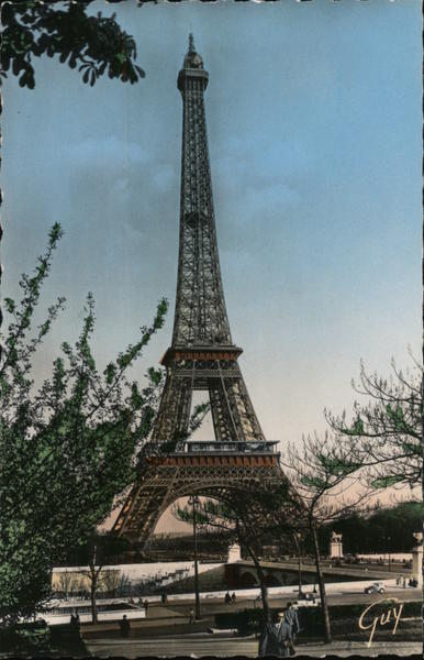 La Tour Eiffel (1887-1889) et le Pont d'lena Paris, France Postcard