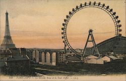 La Grande Roue et la Tour Eiffel Postcard