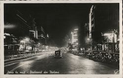 Paris by night - The Grand Boulevards (Boulevard des Italiens) France Postcard Postcard Postcard