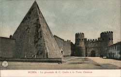 Pyramid of Cestius and Porta Ostiensis (Porta San Paolo) Postcard