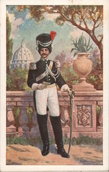 Gendarmi's officer in high uniform Rome, Italy Postcard Postcard Postcard