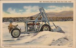 Harvesting Salt near Great Salt Lake, Utah Postcard