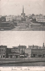 Brockton Past and Present, 1862 and 1905 Postcard