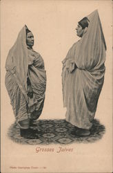 Two "Big" Jewish Women, Pre-1907, Sephardim, Traditional Costumes Postcard