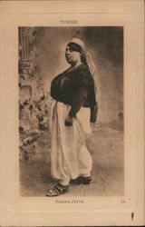 Young Sephardic Woman, North Africa, Jewish Girl, ca. 1910's Tunisia Postcard Postcard Postcard