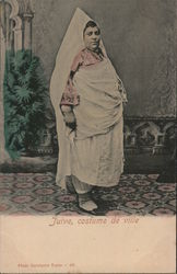 Sephardic Jewish Woman in Traditional Costume, Pre-1907 Tunisia Postcard