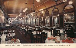 Gage & Tollner, Oyster and Chop House, Brooklyn's Famous Landmark Restaurant New York Postcard Postcard Postcard