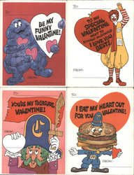 Set of 4: McDonald's Valentines Postcard