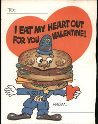 I Eat My Heart Out for You Valentine McDonalds Hamburglar Postcard