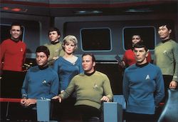 U.S.S. Enterprise Crew Star Trek Postcard