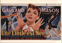 Judy Garland and James Mason in A Star is Born Movie and Television Advertising Postcard Postcard Postcard