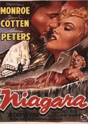 Niagara Marilyn Monroe, Joseph Cotten, Jean Peters Postcard