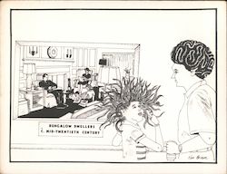 1980 Bungalow Dwellers C. Mid-Twentieth Centruy Cartoons Postcard Postcard Postcard