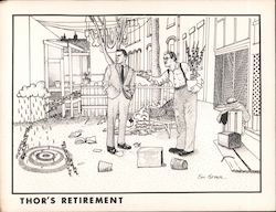 Thor's Retirement Ken Brown Comic Cartoons Postcard Postcard Postcard