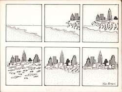 New York City on a Wave Cartoons Postcard Postcard Postcard