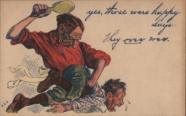 Yes Those Were Happy Days Spanking Postcard 5432