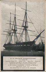 U.S.S. Frigate Constitution "Old Ironsides" Boats, Ships Postcard Postcard Postcard