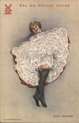 Bal du Moulin Rouge, Demi-Siphon - A can can dancer shows her stockings Postcard