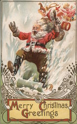 Merry Christmas Greetings Santa Claus Postcard Postcard Postcard