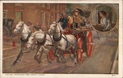 Horse Drawn Fire Wagon - Bell Telephone Gives Instant Alarms Postcard