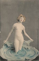 Erfrischung  Nude Woman in Shell Women Postcard Postcard Postcard