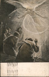 People Kneeling Before Angel Postcard