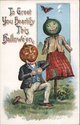 To Greet You Heartily This Hallowe'en Halloween Postcard Postcard Postcard